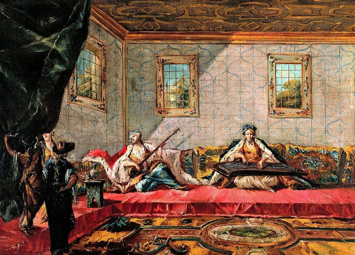 Due odalische che suonano musica nell'harem - Museum Kunstpalast